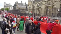 Britani: Protestuesit thurin "mur të kuq" për Gazën para parlamentit