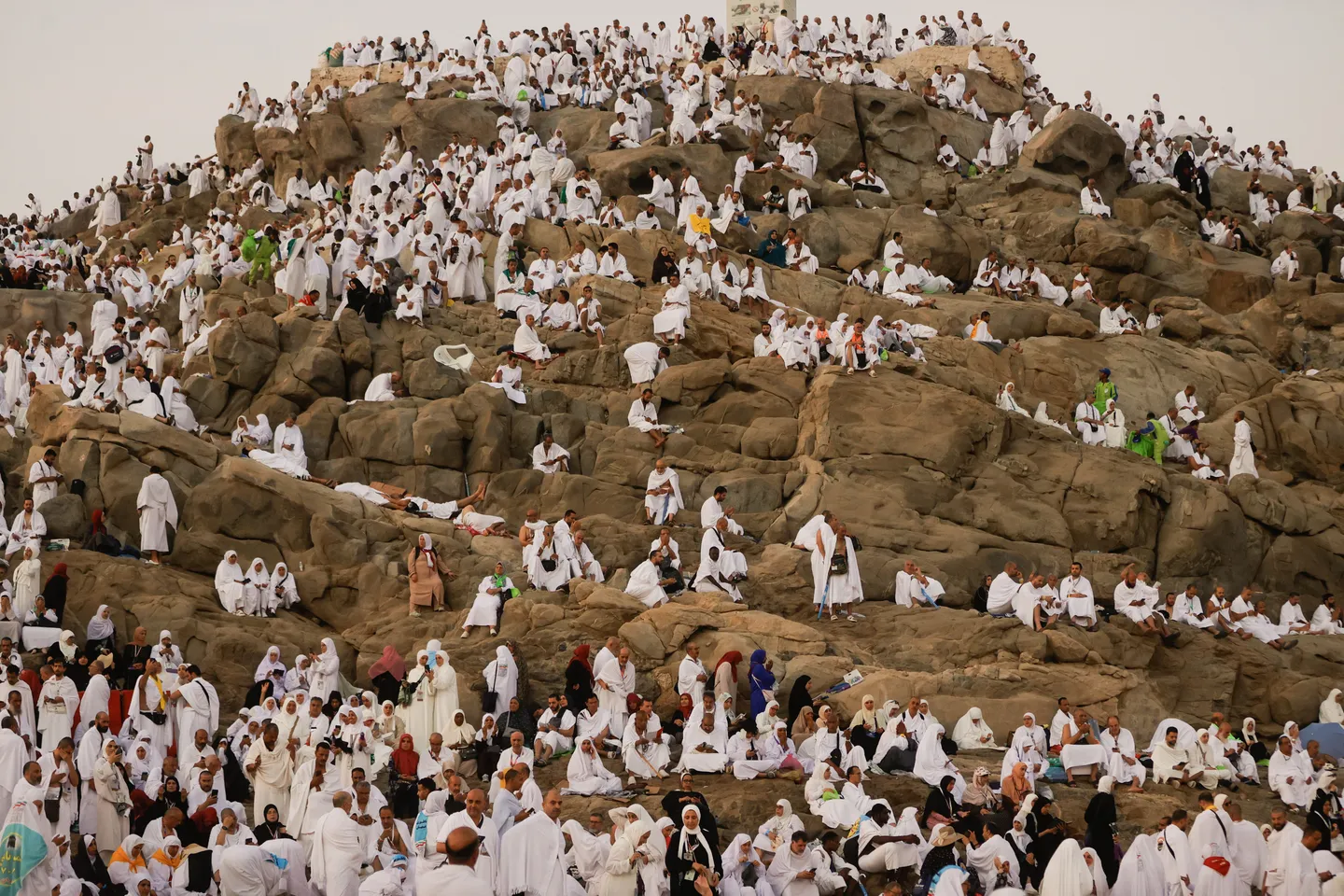 حجاج بيت الله الحرام يتوافدون إلى عرفات لأداء الركن الأعظم من مناسك الحج