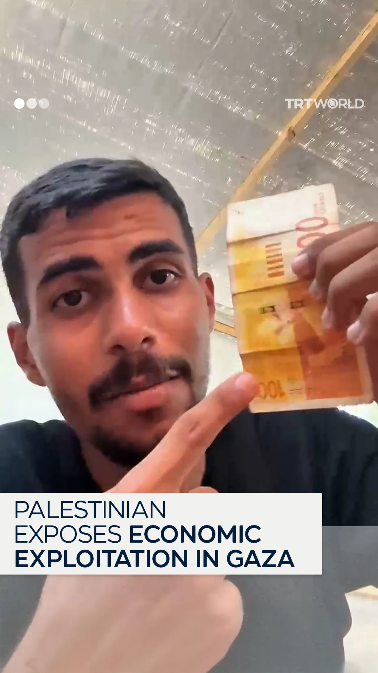 Palestinian man explains economic exploitation in beseiged Gaza