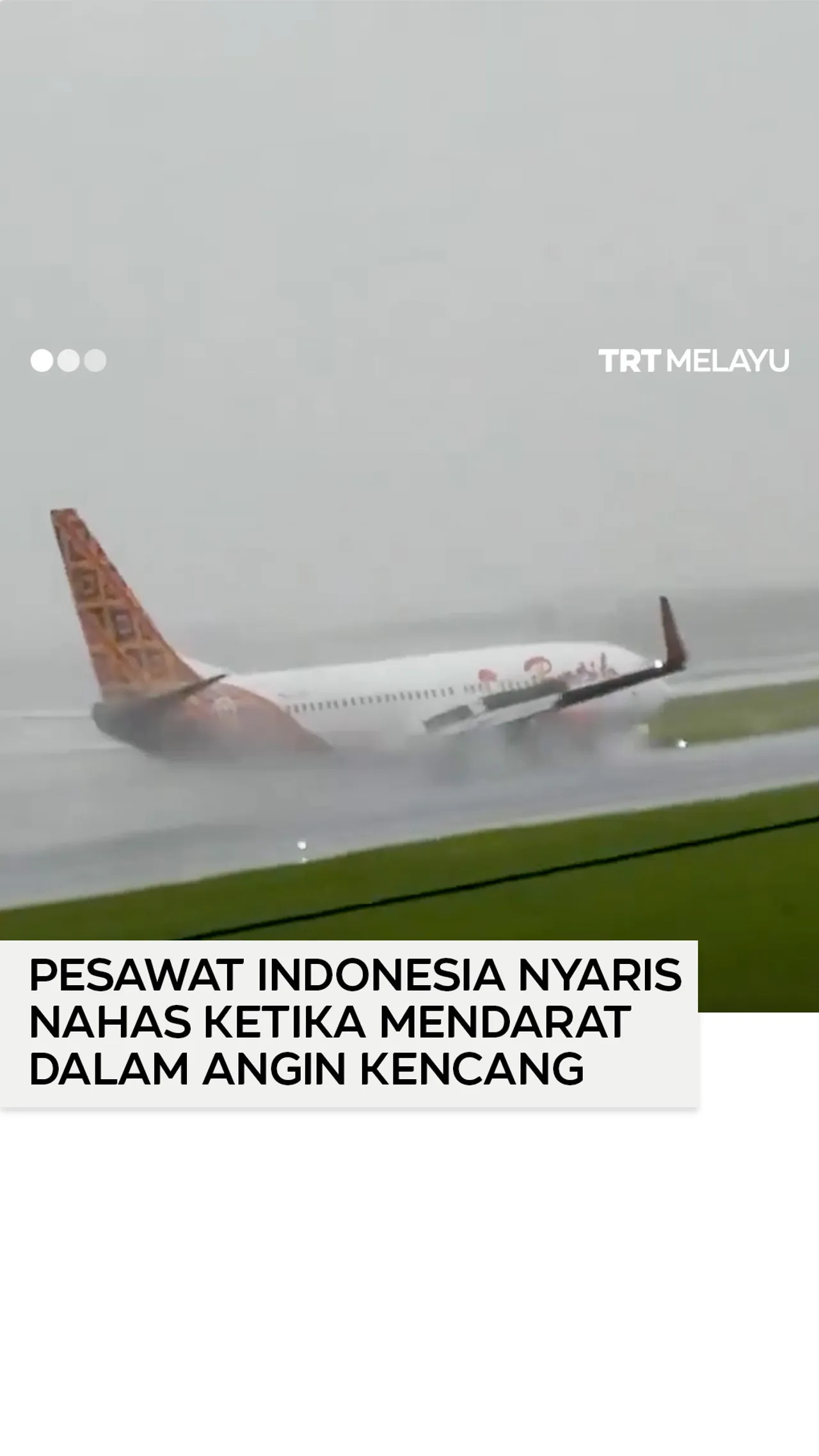 Pesawat Indonesia nyaris nahas semasa mendarat