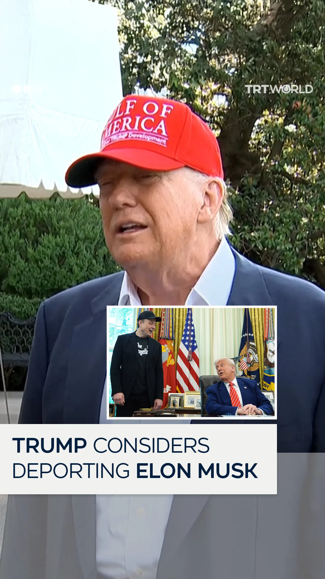 “We’ll have to take a look”: Trump responds to question on deporting Elon Musk