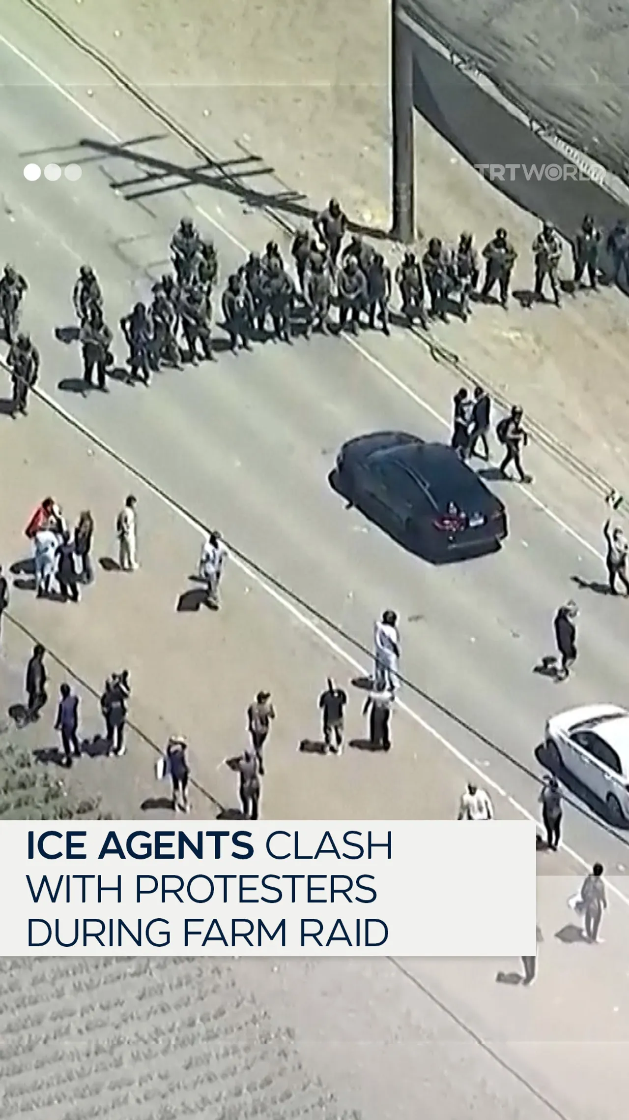ICE agents clash with protesters during California farm raid
