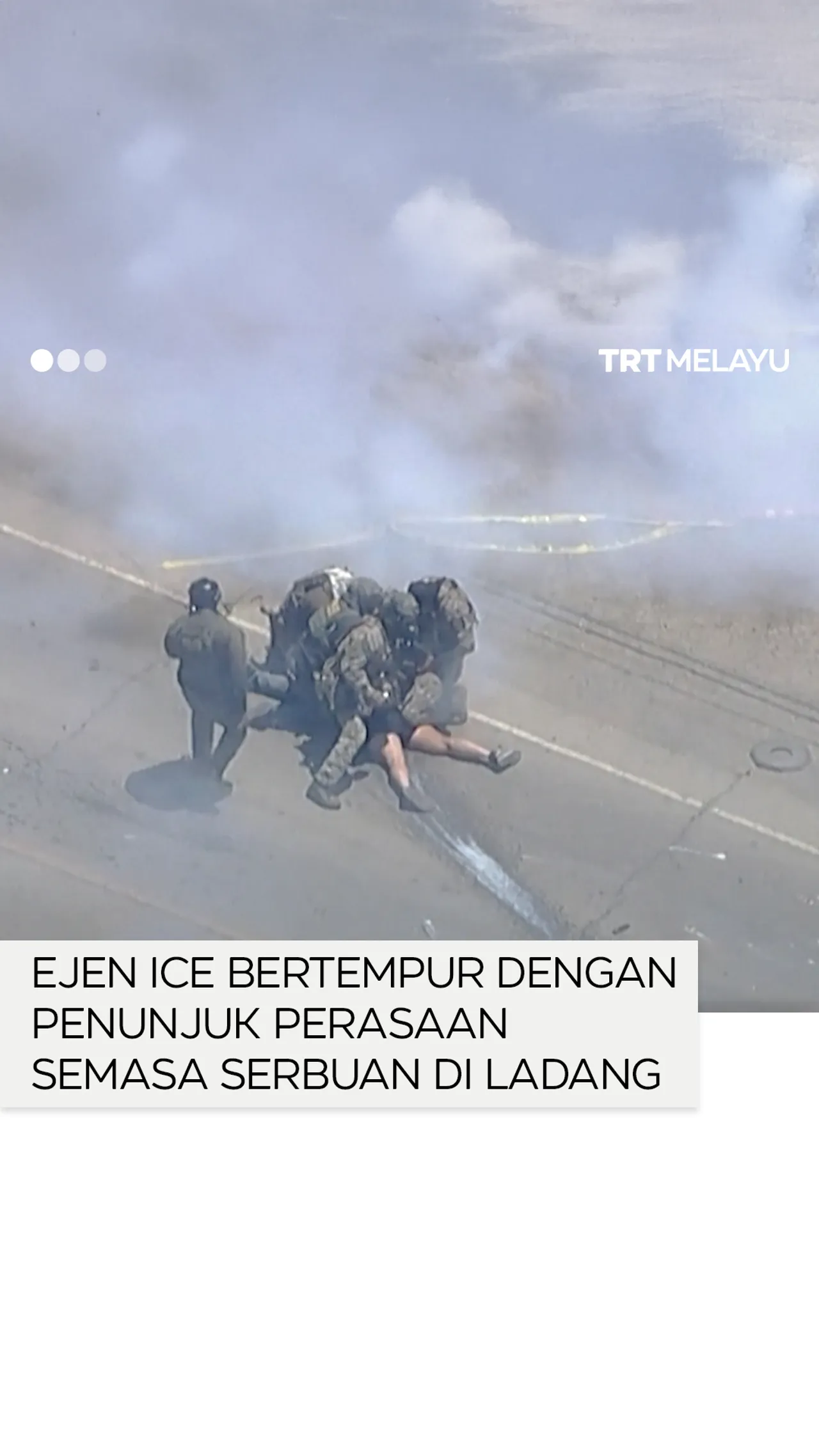Ejen ICE bertempur dengan penunjuk perasaan semasa serbuan di sebuah ladang