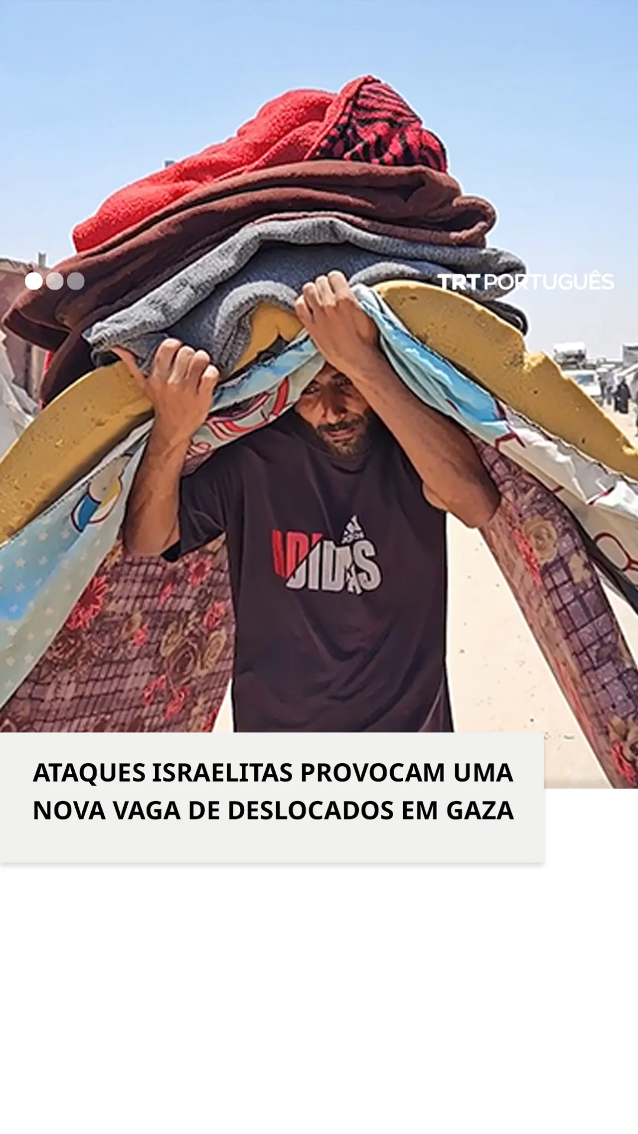 A ofensiva terrestre israelita obriga palestinianos deslocados a fugir de novo