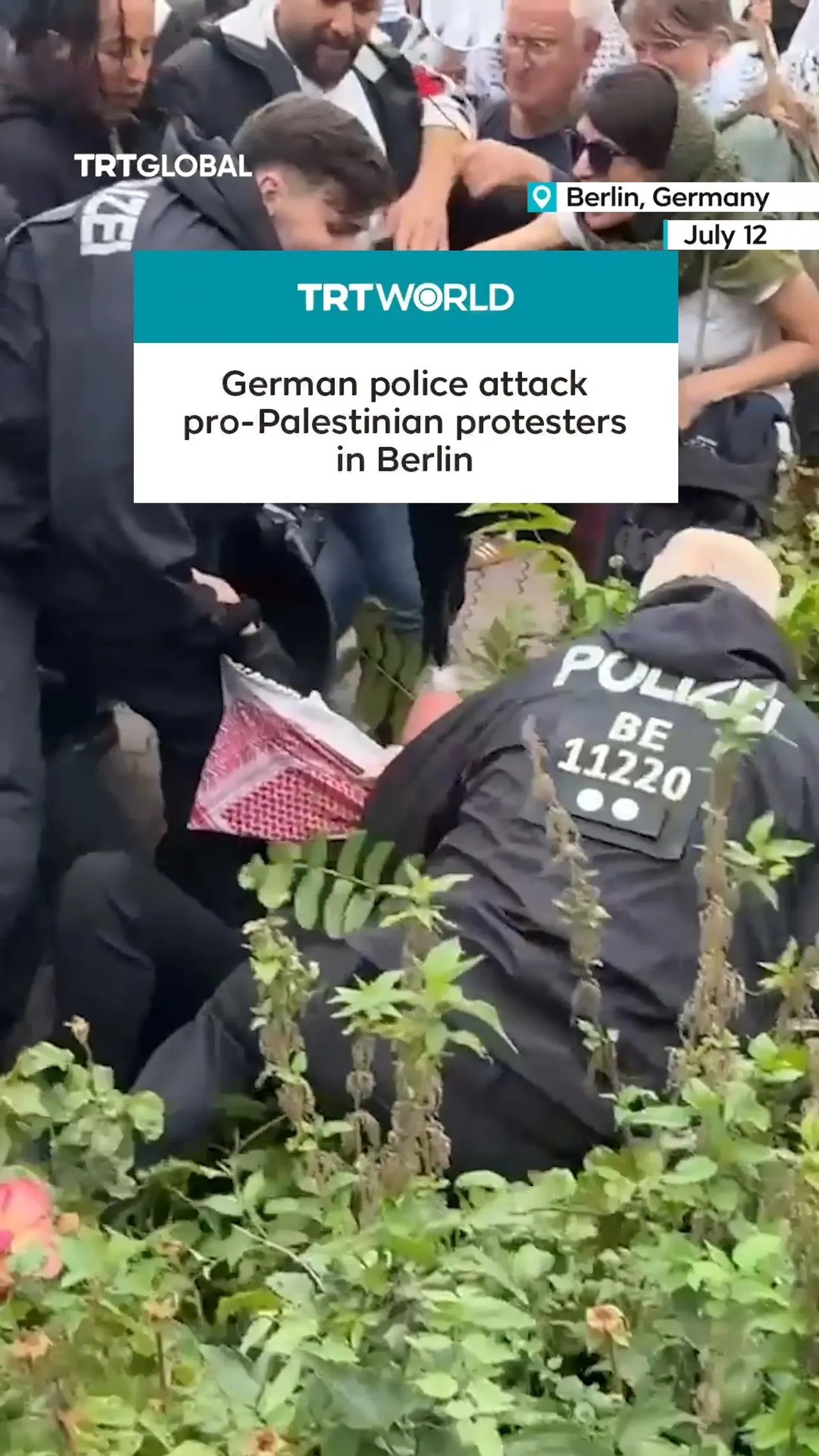 German police crack down on pro-Palestinian protesters in Berlin