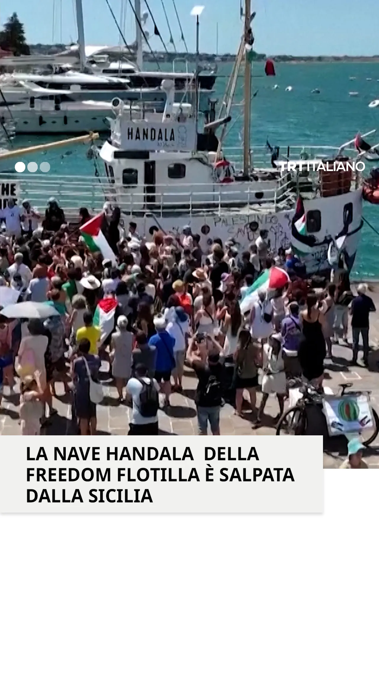 Nave della Freedom Flotilla salpa dalla Sicilia verso Gaza