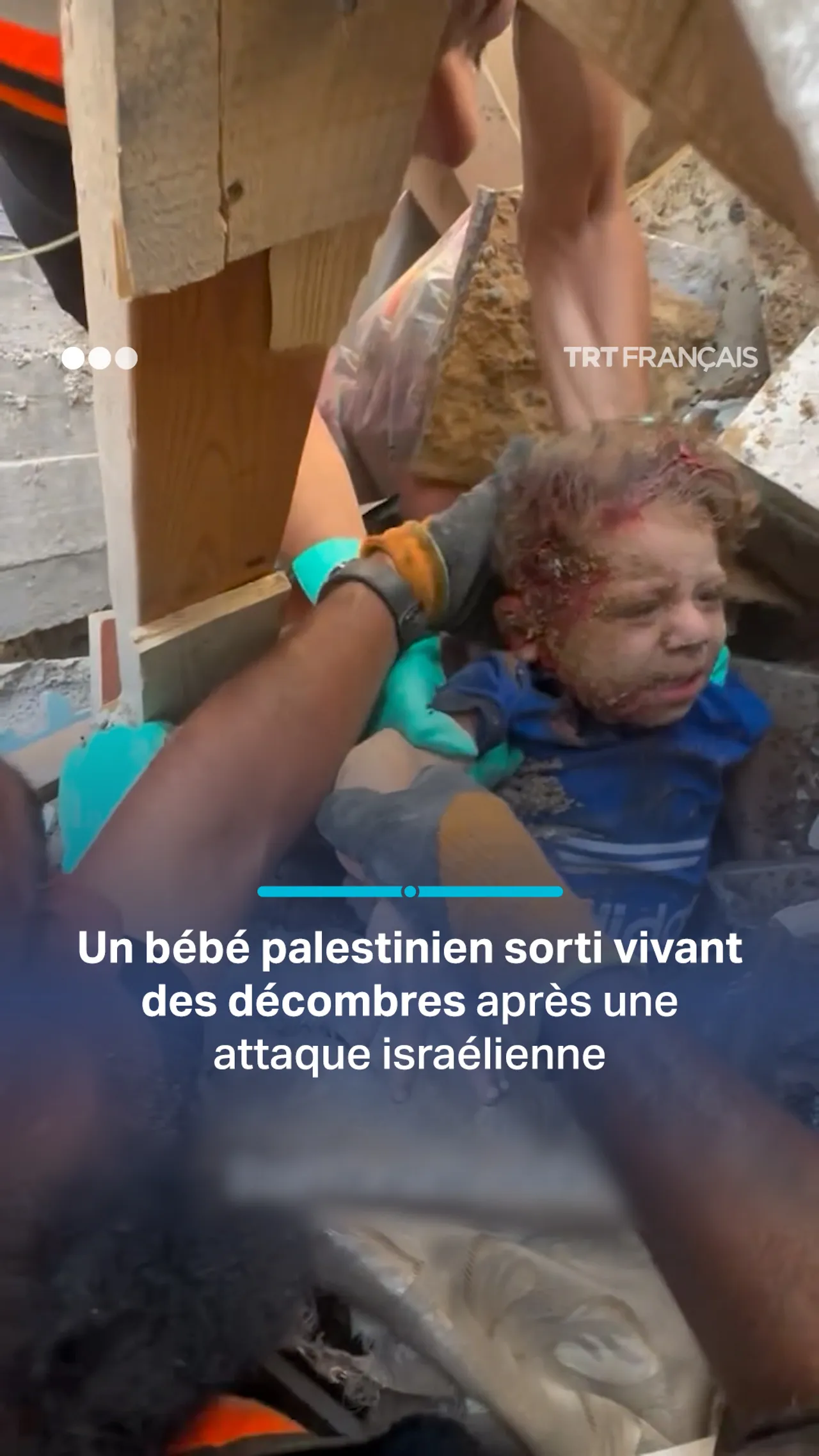 Un bébé palestinien sorti vivant des décombres après une attaque israélienne