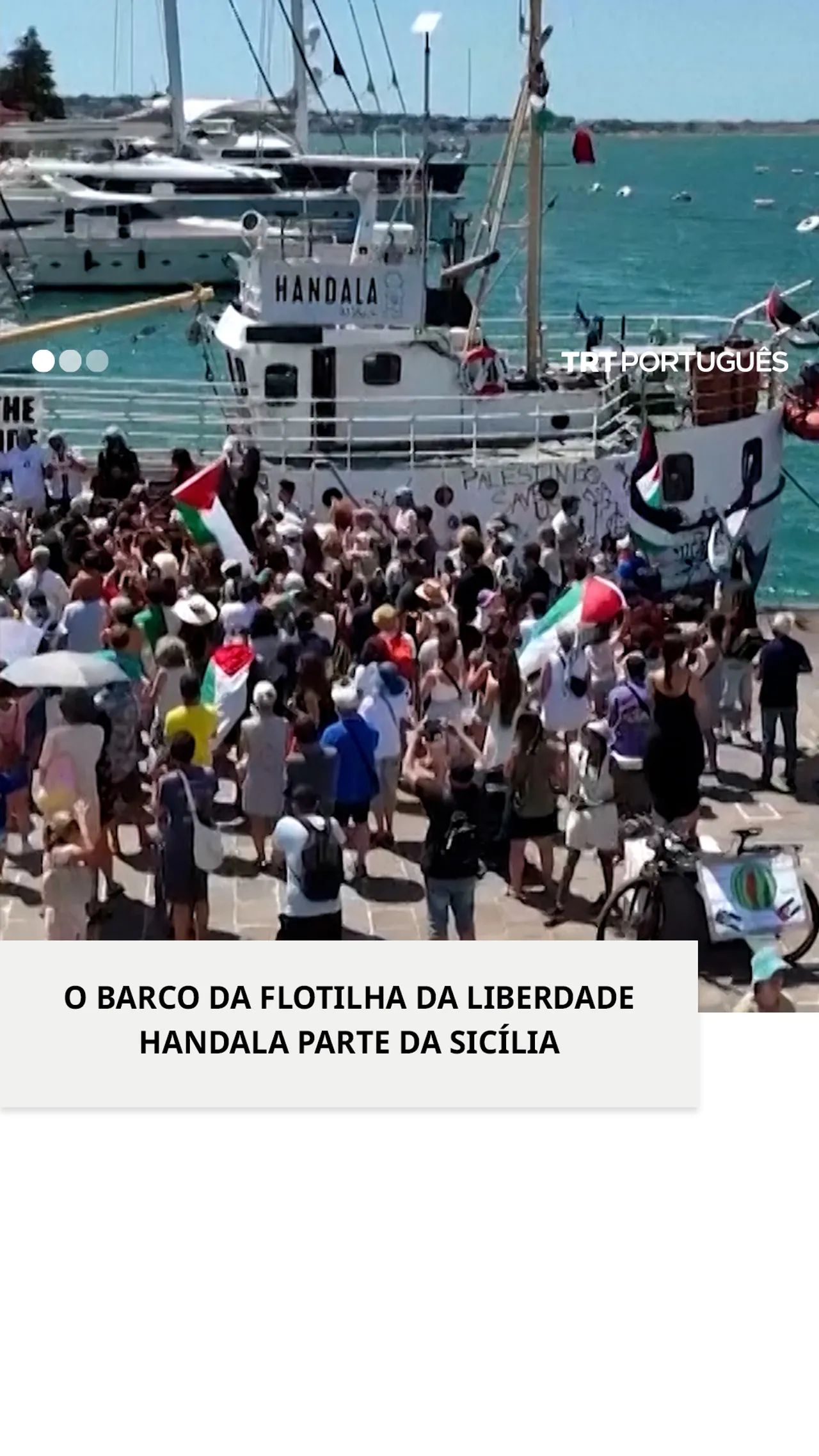 O barco da Flotilha da Liberdade, com destino a Gaza, partiu da Sicília