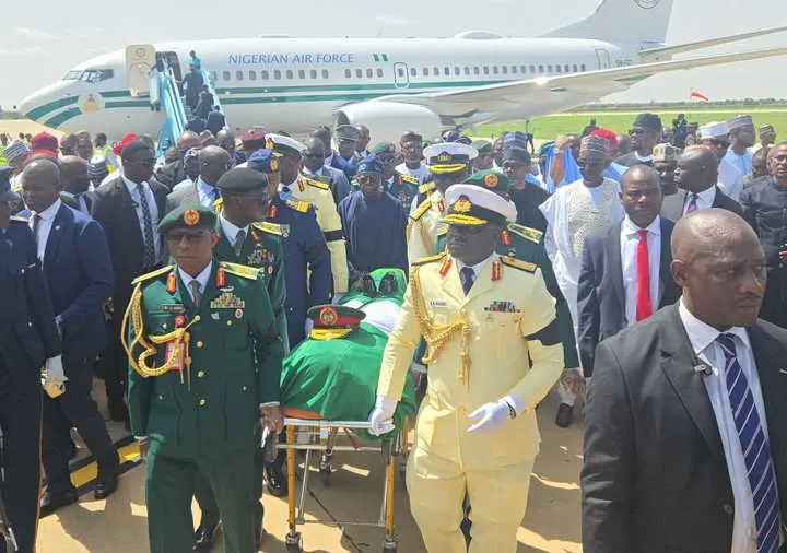 Body of former President Buhari arrives in Nigeria for burial