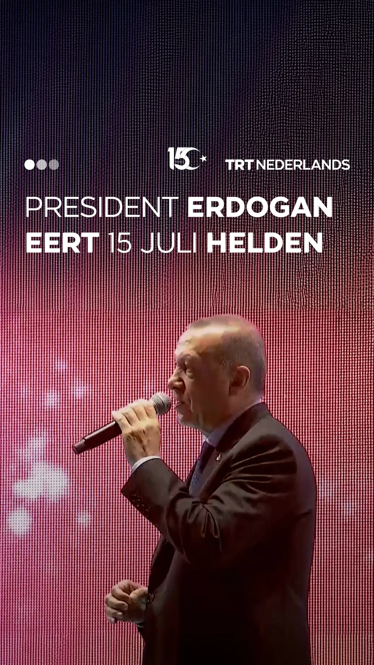 President Recep Tayyip Erdogan van Turkije eert de martelaren van 15 juli