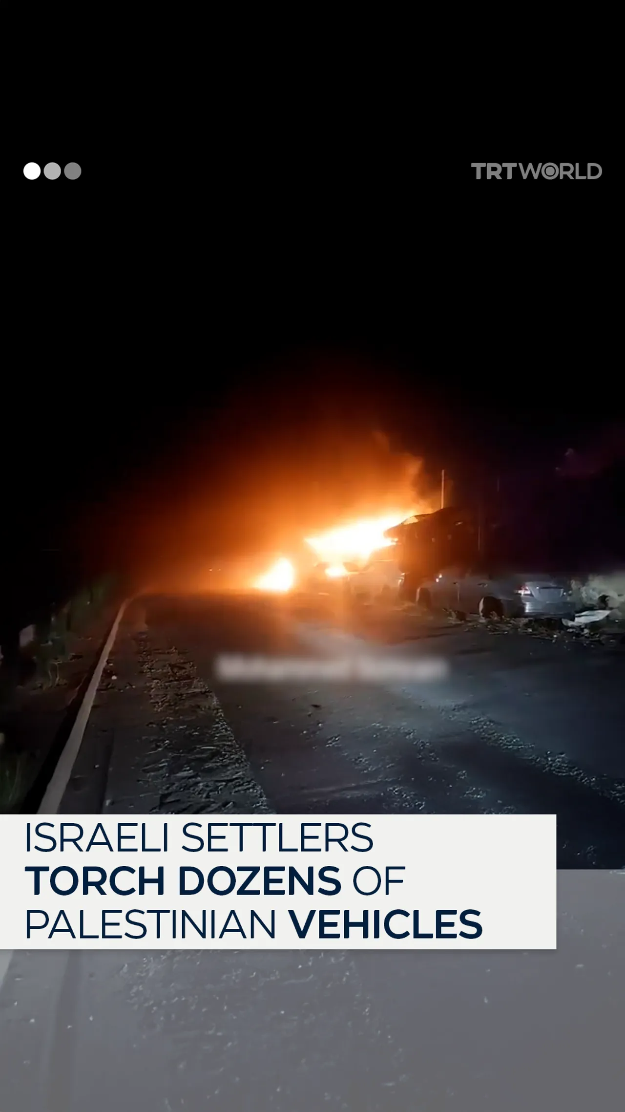 Israeli settlers torch dozens of vehicles in the occupied West Bank