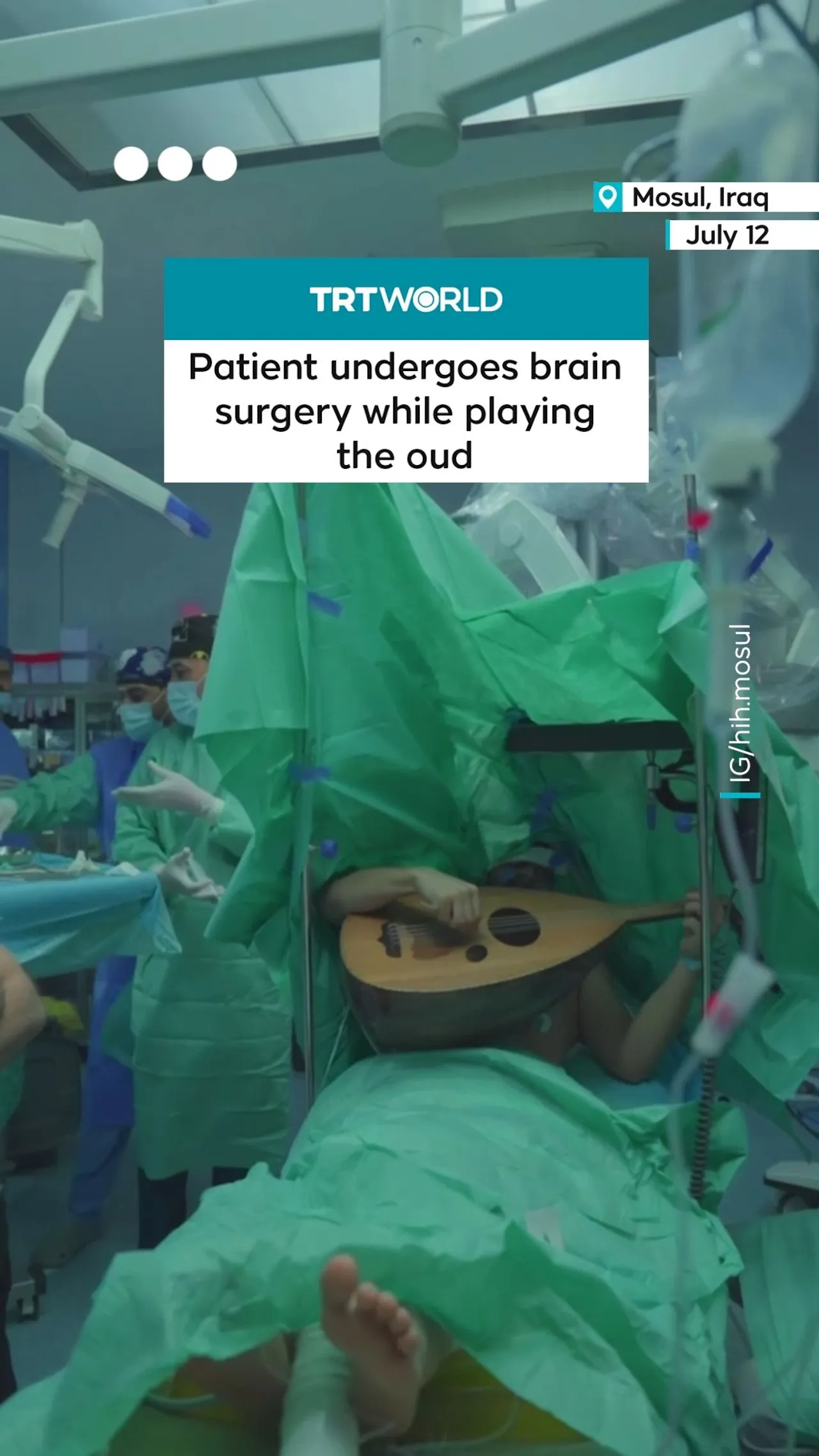 Iraqi patient undergoes brain surgery to the tune of the oud