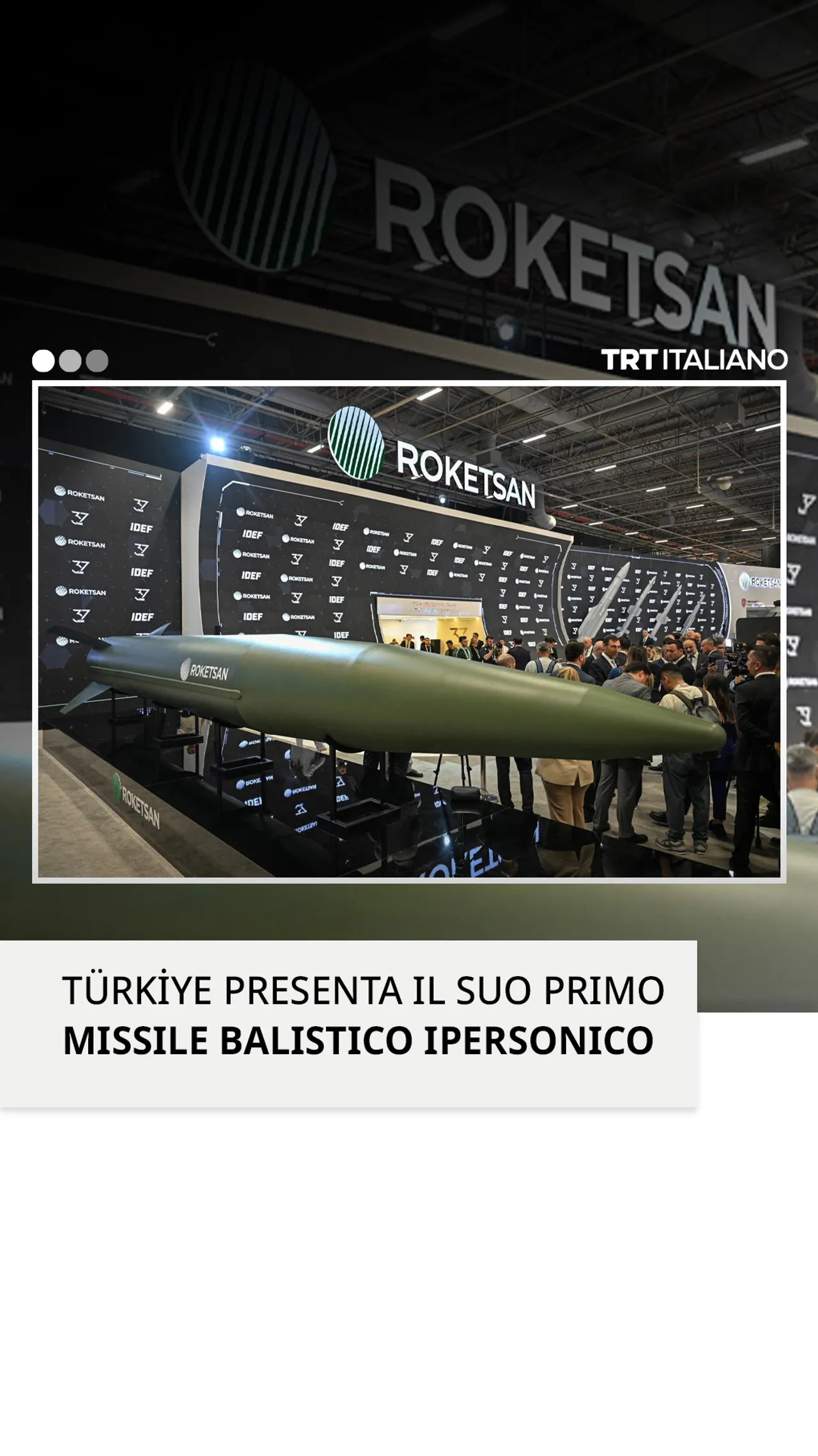 Türkiye presenta il suo primo missile balistico ipersonico