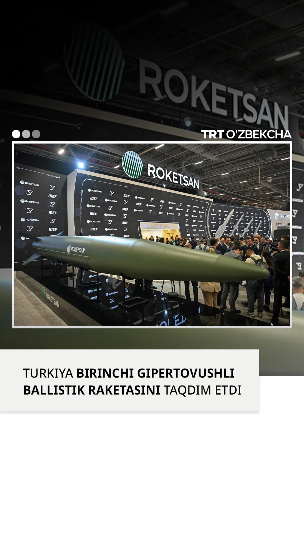 Turkiya gipertovushli ballistik raketasini taqdim etdi