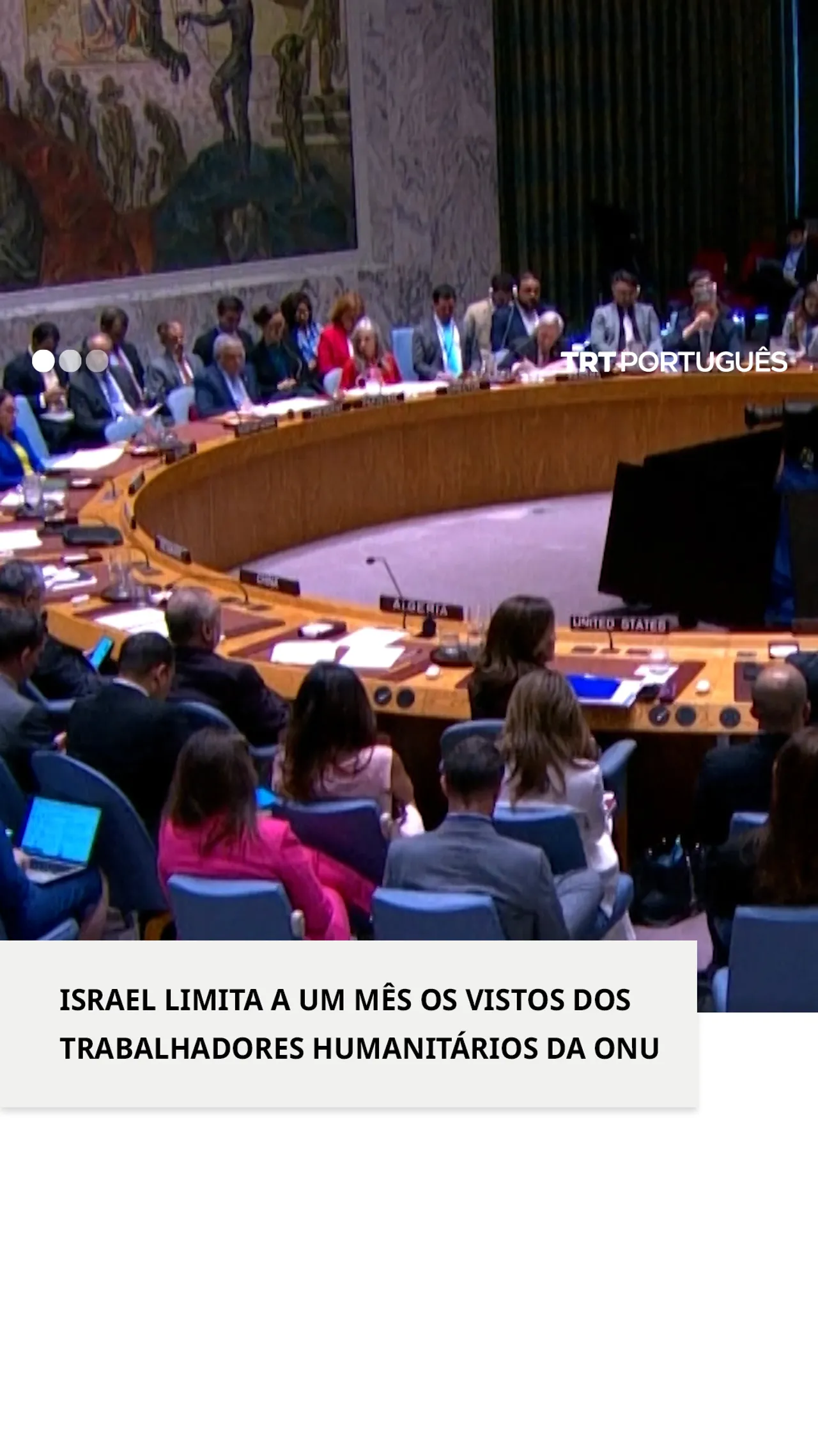 Israel limita a um mês os vistos dos trabalhadores humanitários da ONU