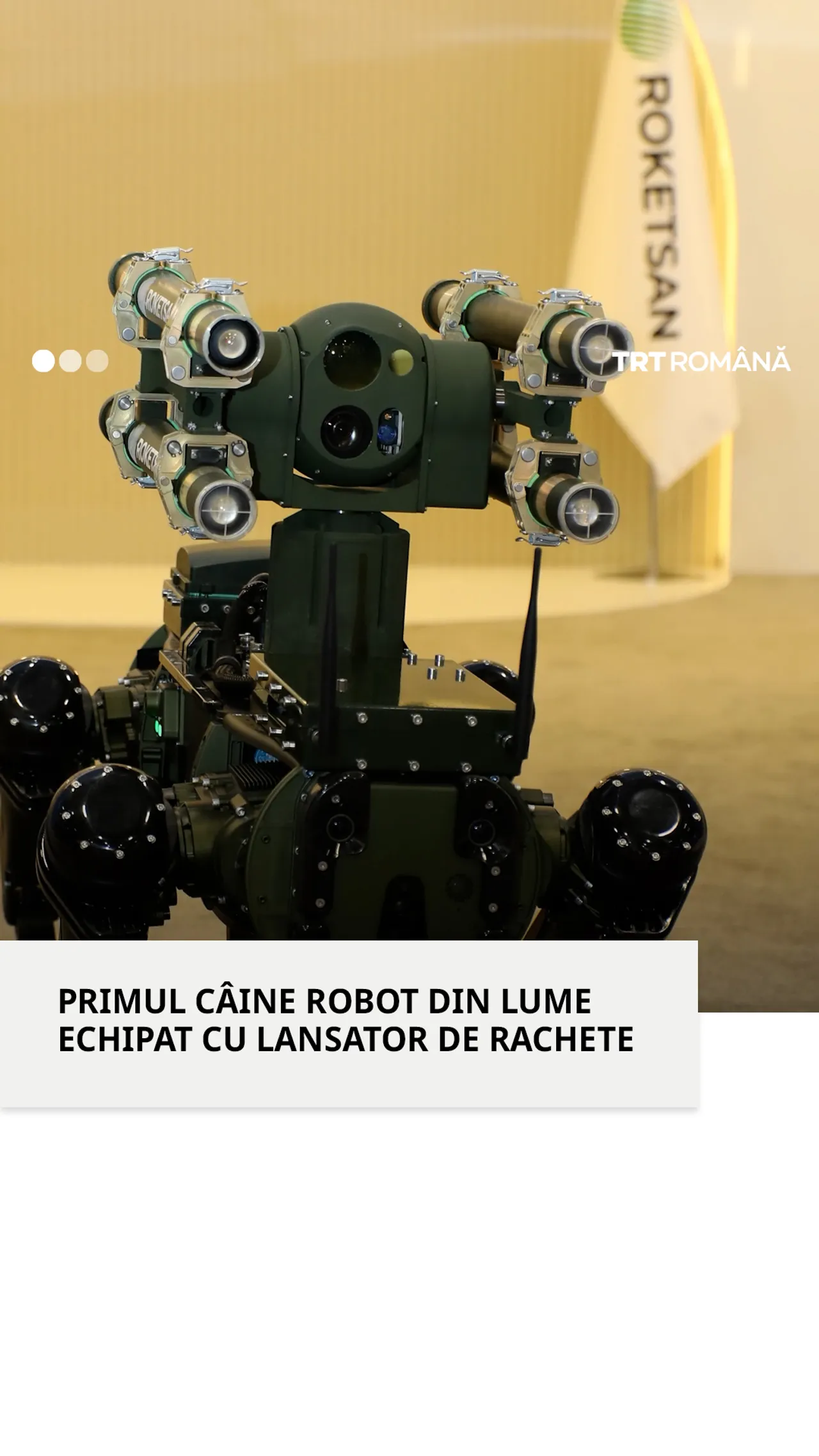 Türkiye a prezentat primul câine robot din lume echipat cu lansator de rachete, numit Koz