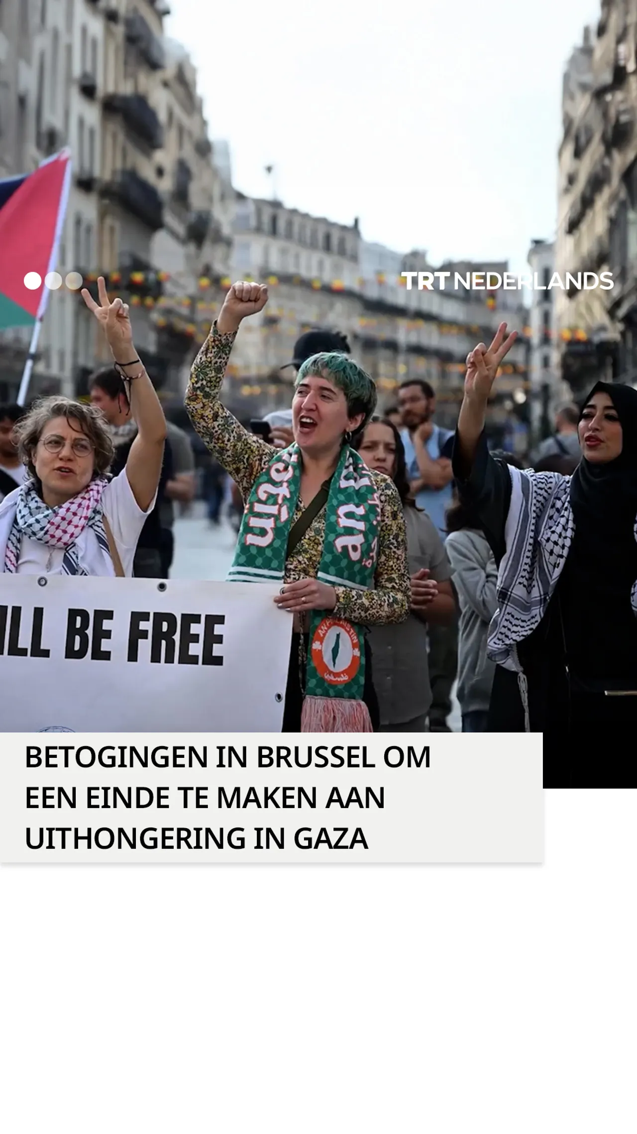 Betogingen in Brussel om een einde te maken aan uithongering in Gaza