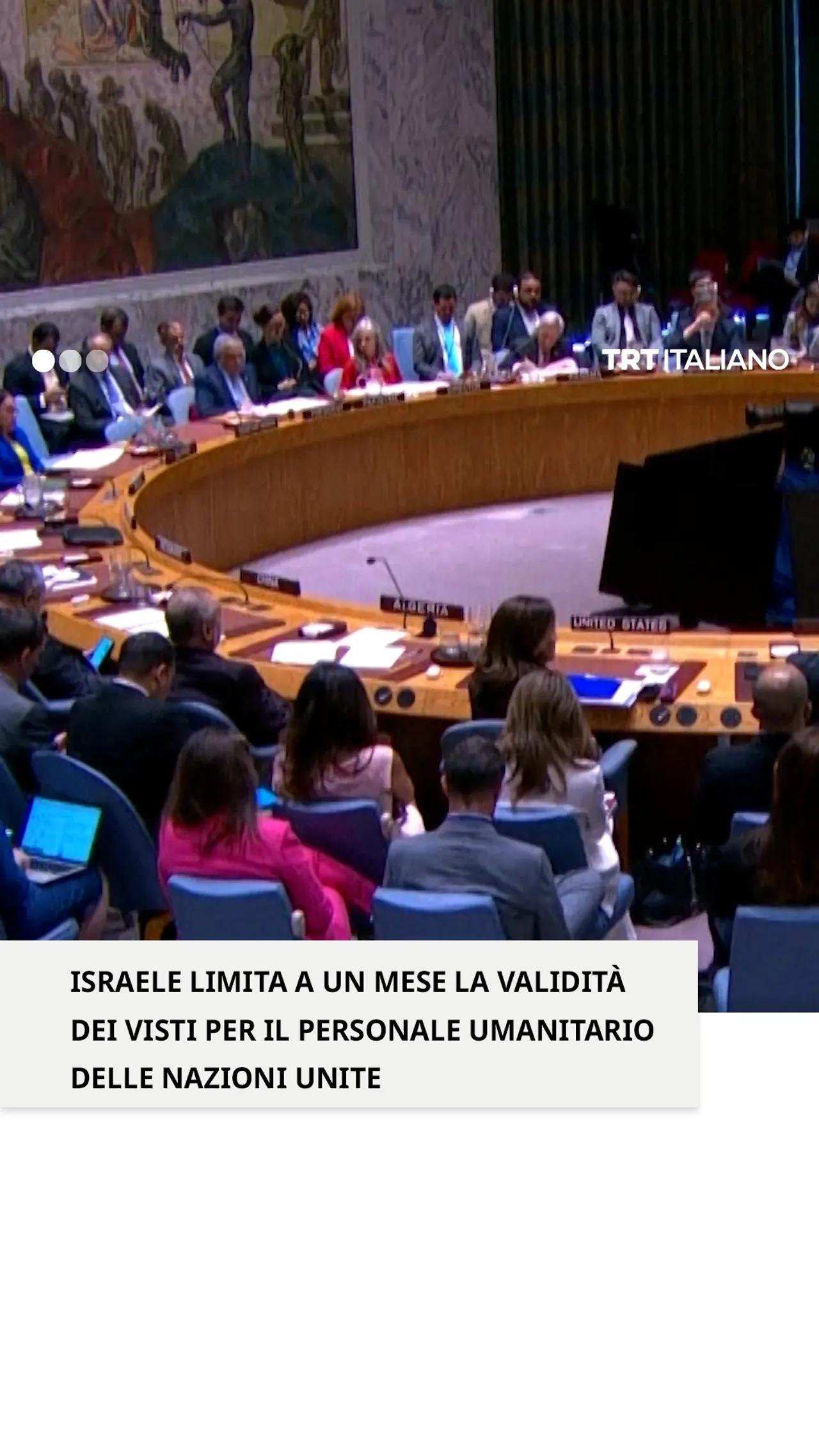 Israele limita a un mese la validità dei visti per il personale umanitario delle Nazioni Unite