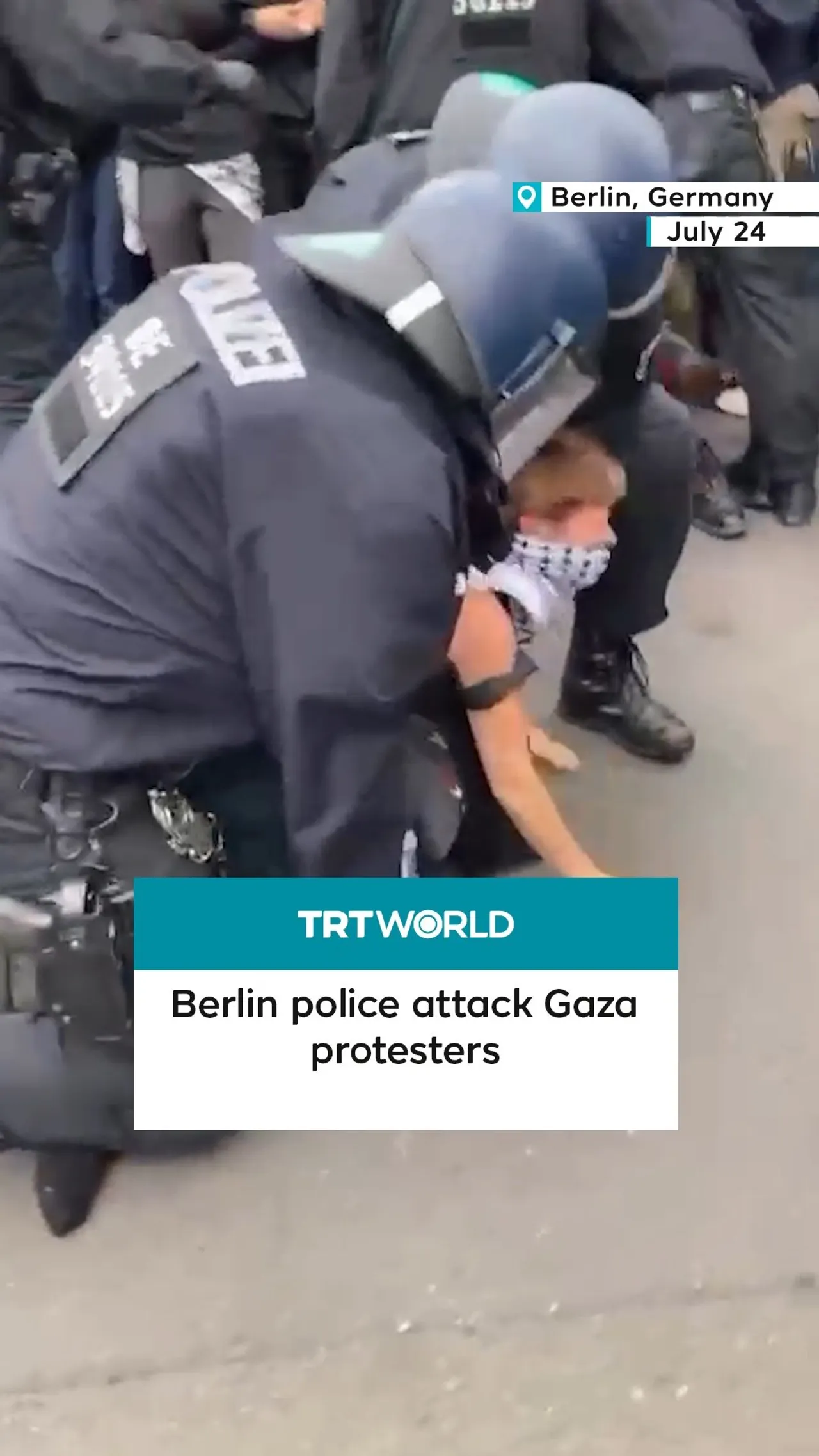 German police assault pro-Palestinian protesters in Berlin