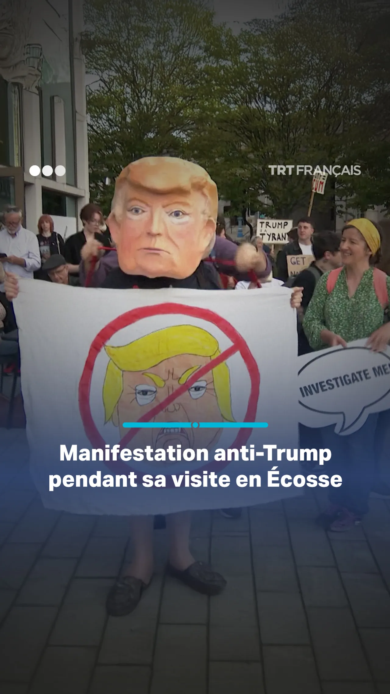 Manifestation anti-Trump pendant sa visite en Écosse