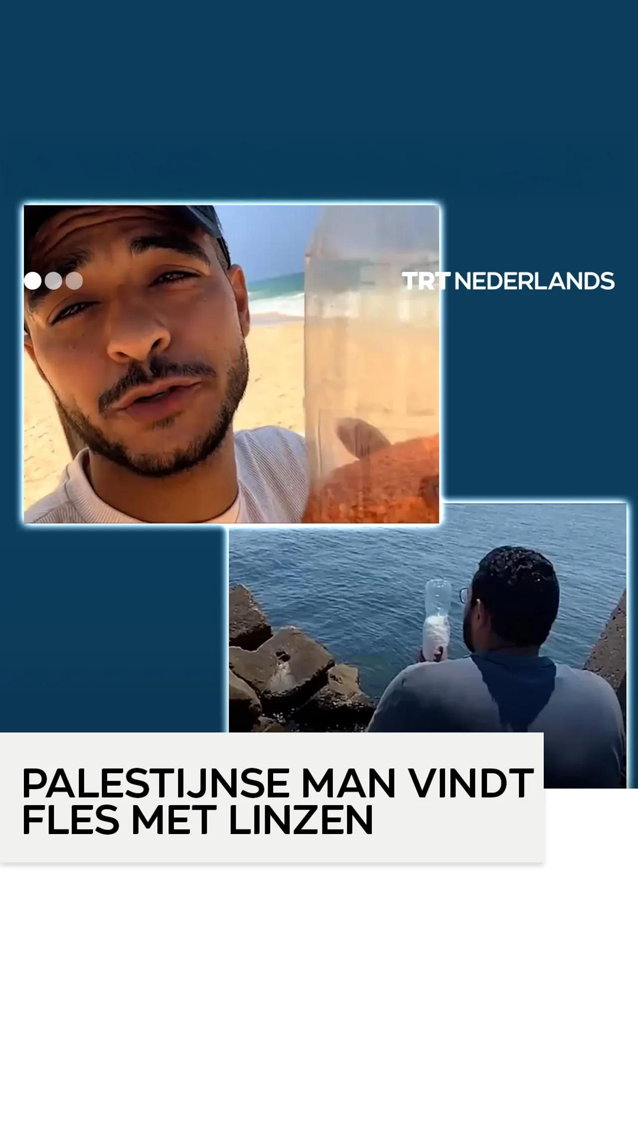 Palestijnse man vindt fles met linzen uit zee in Gaza
