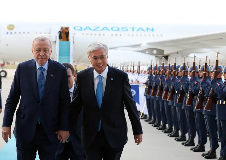 Turkish President Erdogan welcomes Kazakh counterpart Tokayev in Ankara