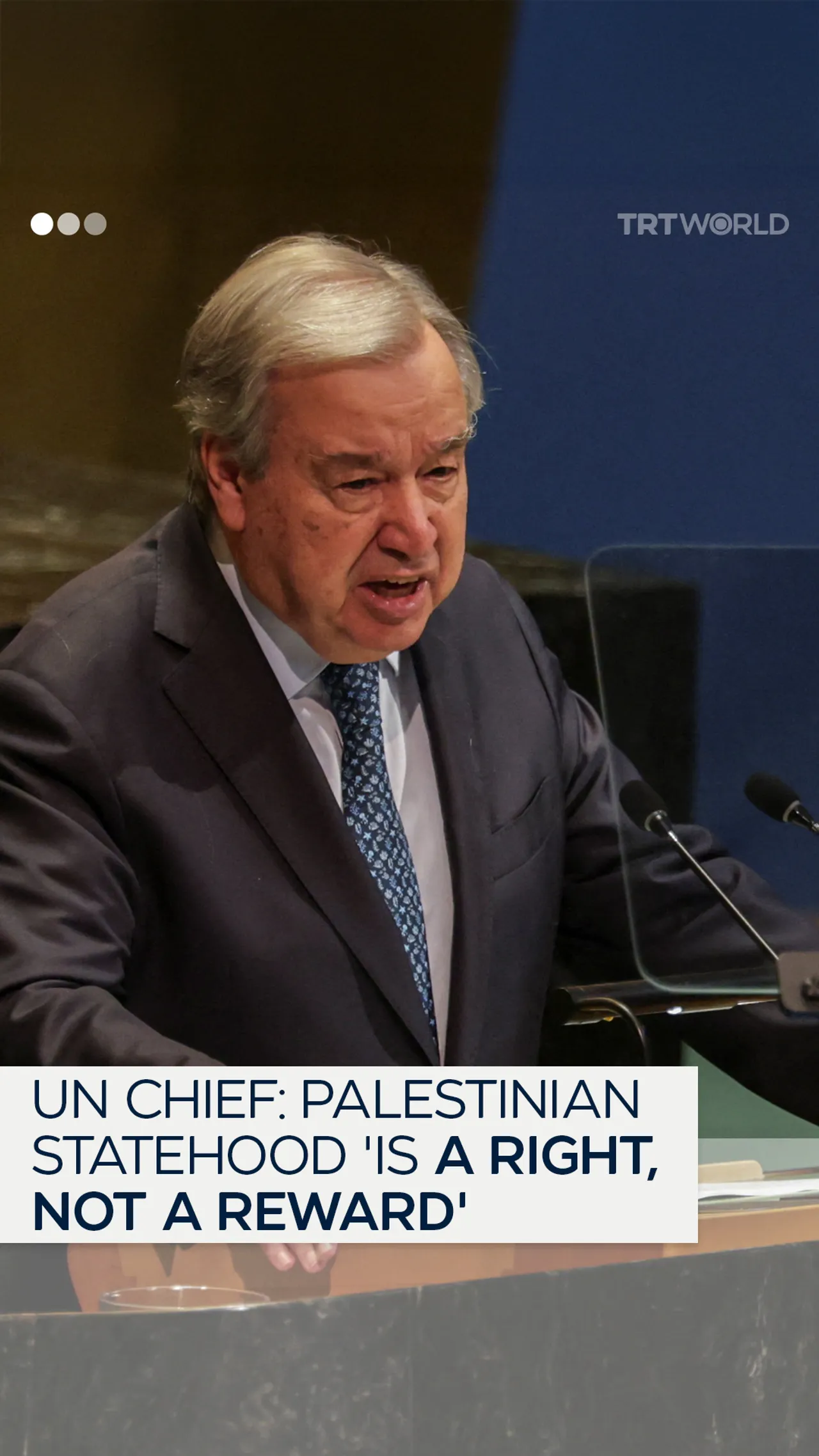 UN Chief: Palestinian statehood 'is a right, not a reward'