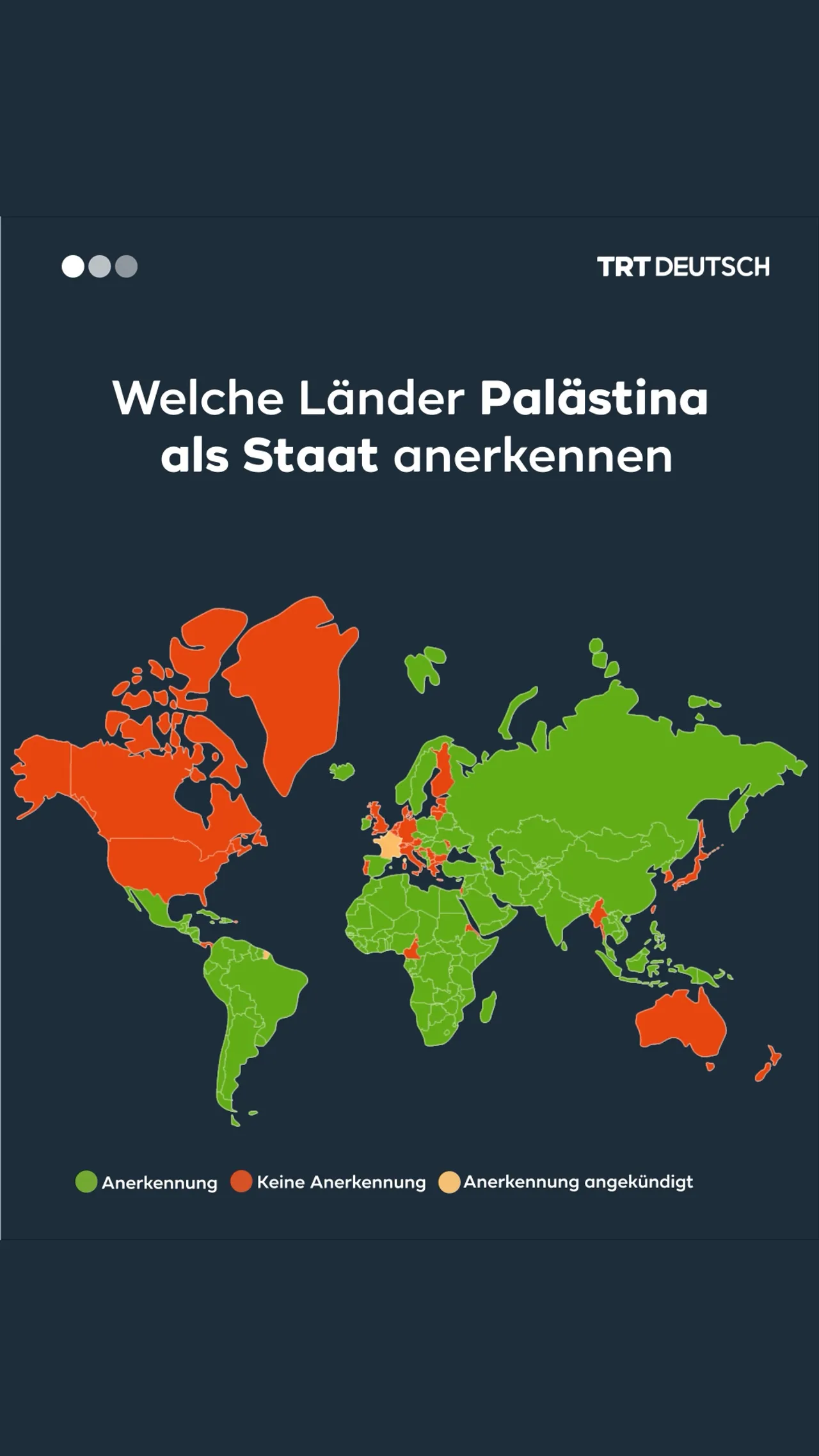 Welche Länder Palästina
als Staat anerkennen