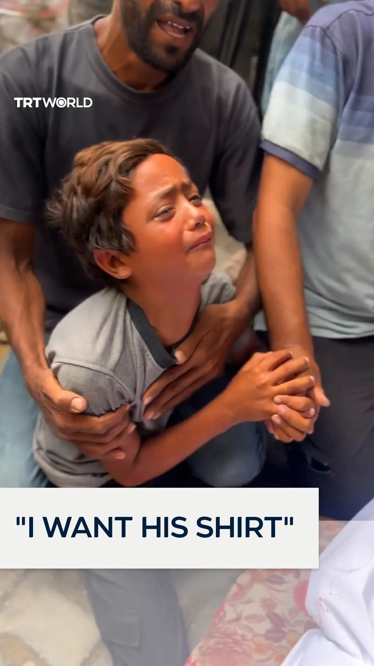 Young Palestinian boy asks for his father's shirt to remember his scent