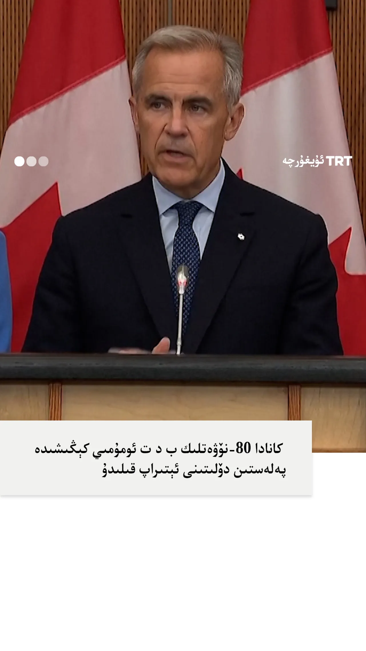 كانادا سېنتەبىردە ئۆتكۈزۈلىدىغان ب د ت ئومۇمىي كېڭىشىدە پەلەستىن دۆلىتىنى ئېتىراپ قىلىدۇ