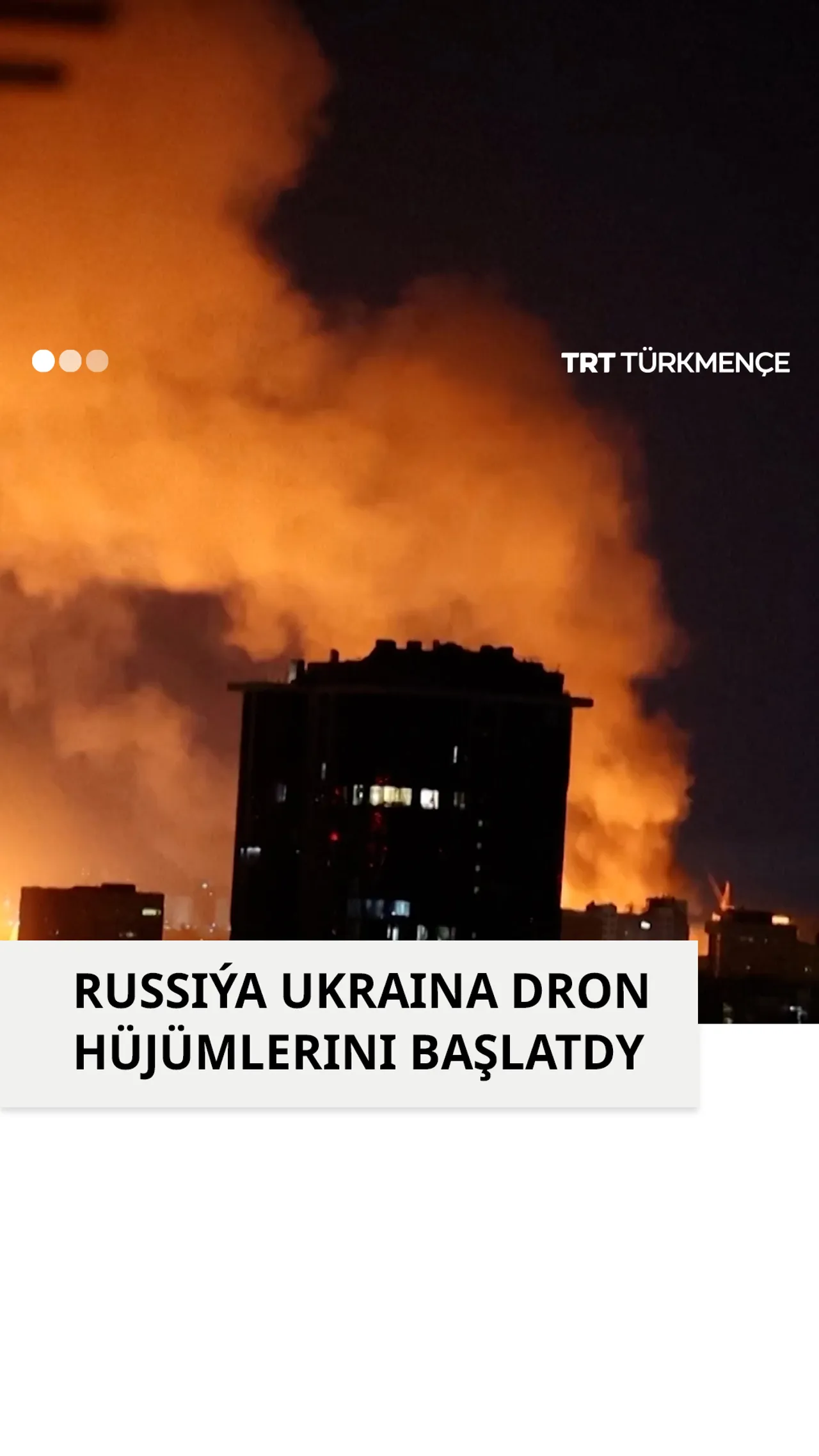 Russiýa ýary gije guran dron hüjümleri bilen Kiýewi nyşana aldy