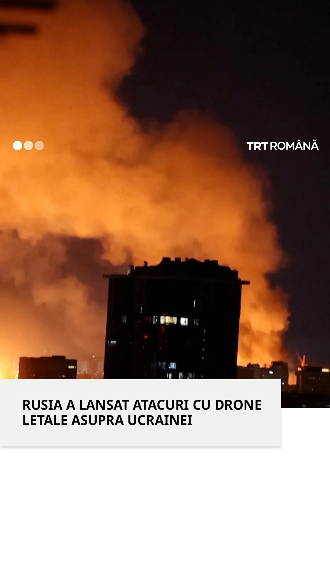 Rusia a vizat Kievul cu atacuri cu drone lansate la miezul nopții