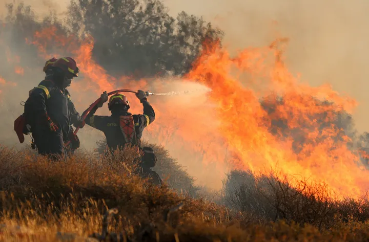 Greece battles wildfire on Crete for third day as temperatures spike