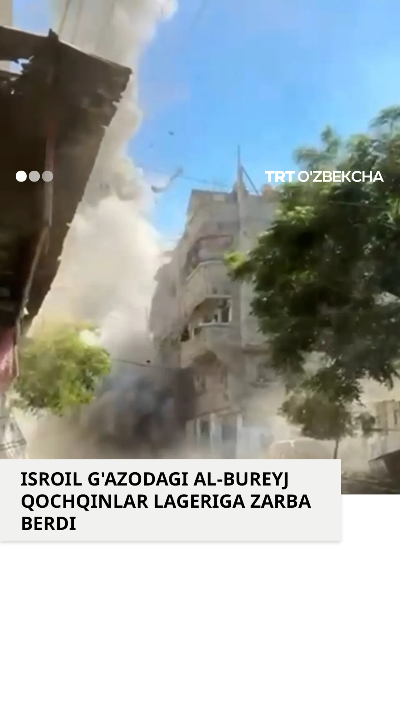 Isroil G‘azodagi al-Bureyj lageriga zarba berdi