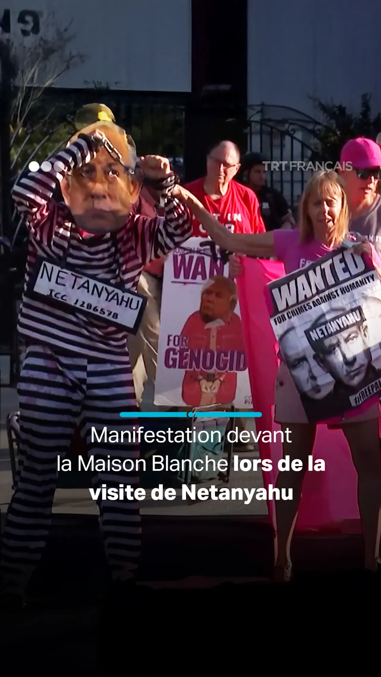Manifestation devant la Maison Blanche lors de la visite de Netanyahu