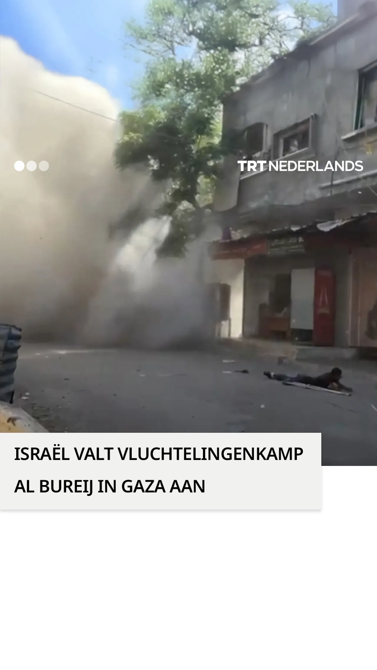 Israëlische luchtaanval op al Bureij vluchtelingenkamp in Gaza