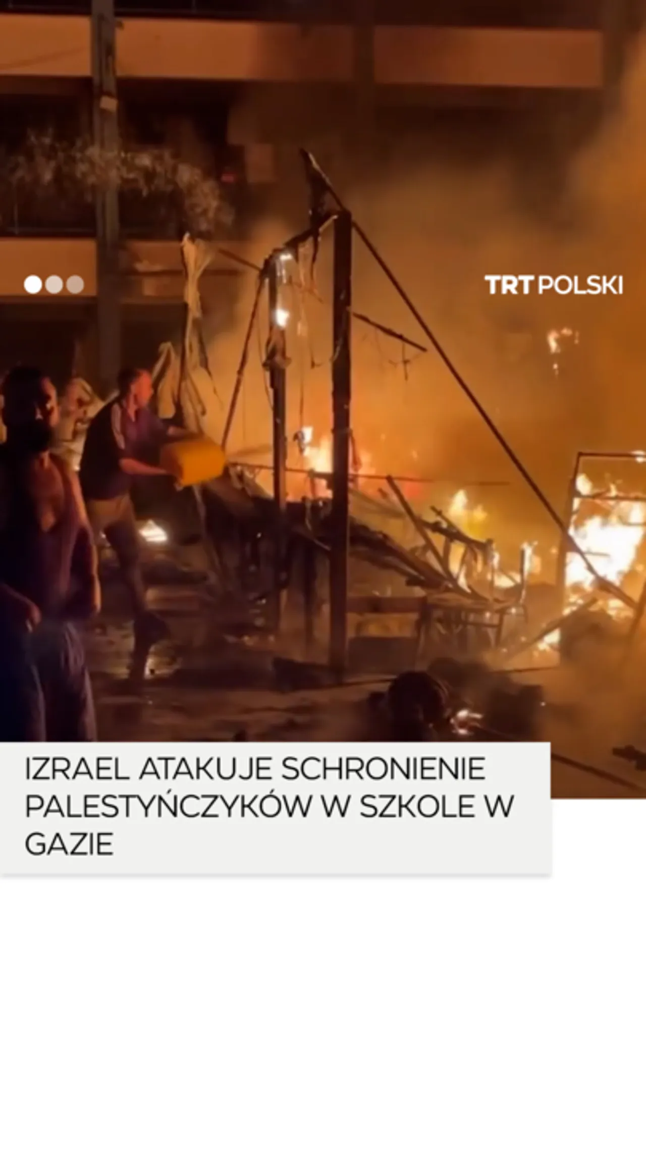 Izraelski atak uderza w schronienie przesiedlonych Palestyńczyków