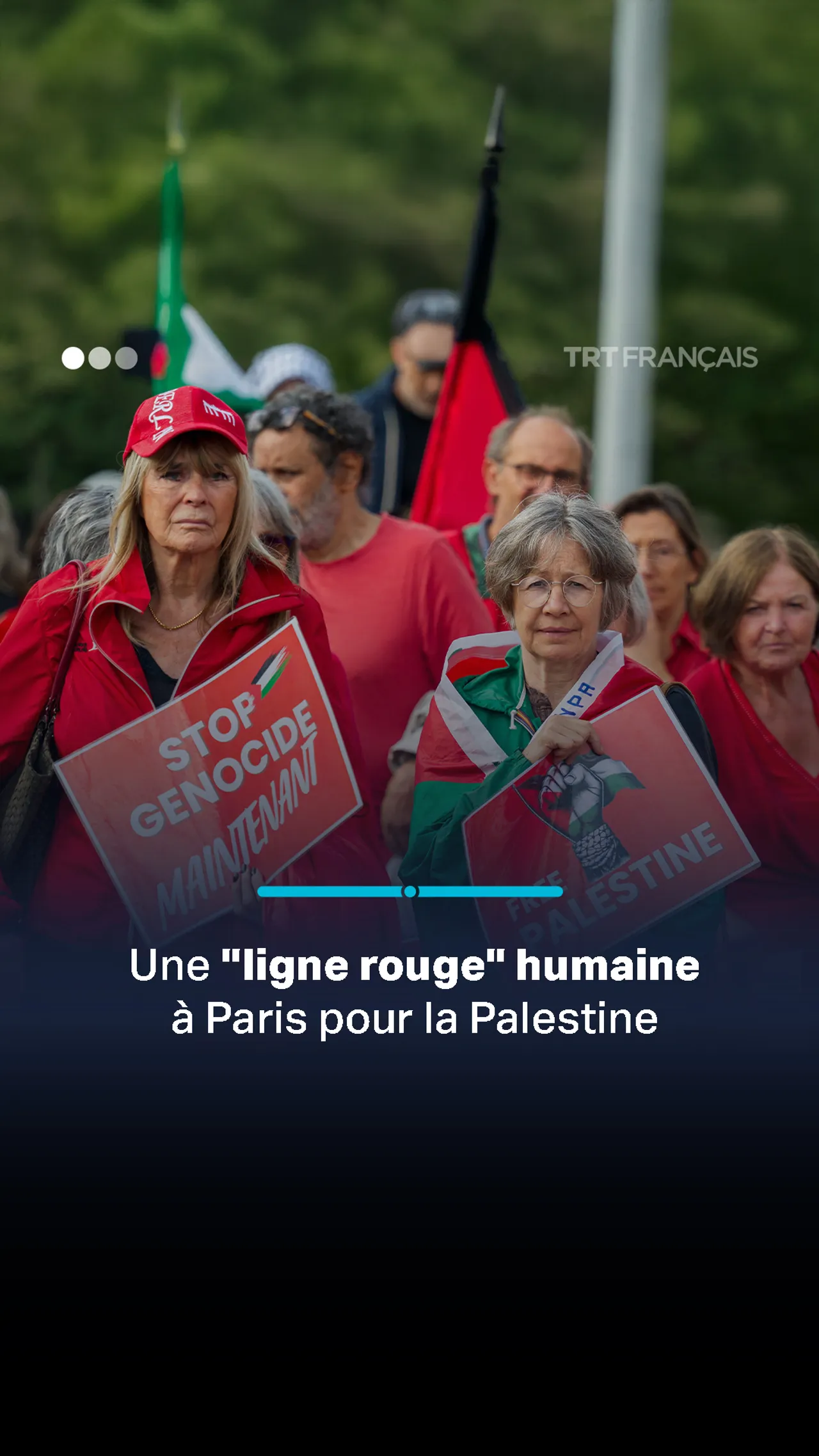 Une "ligne rouge" humaine à Paris pour la Palestine