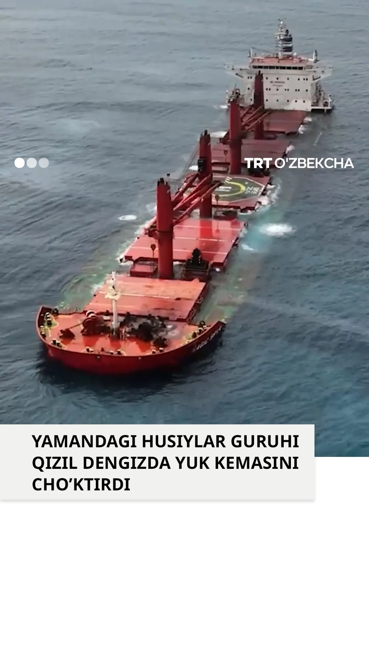 Qizil dengizda yuk tashuvchi kema cho‘kib ketdi