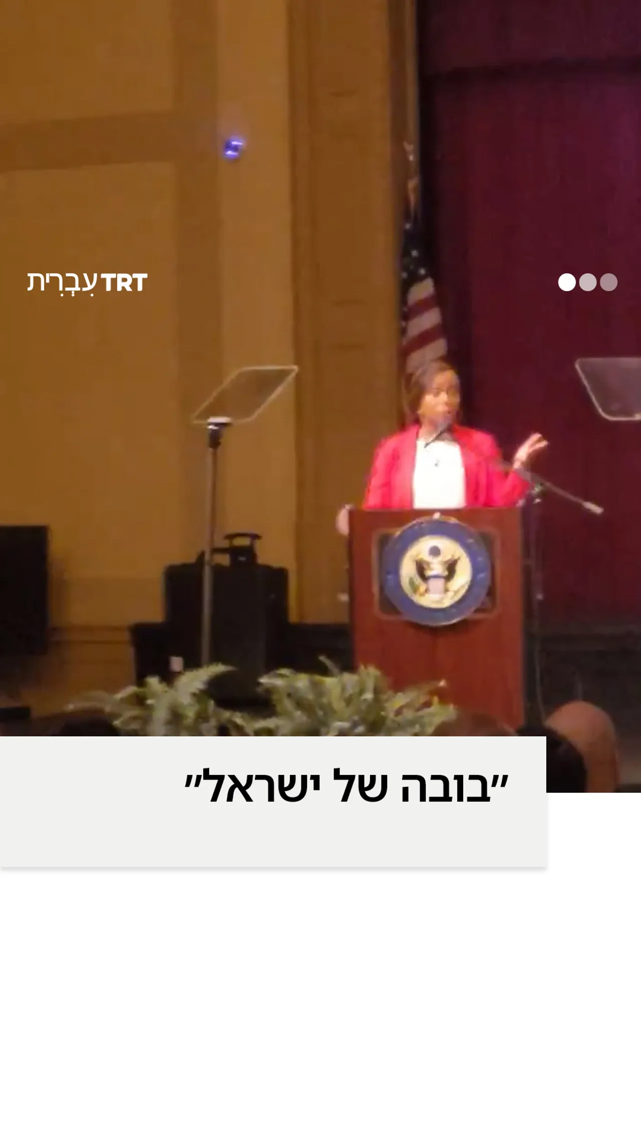 מפגין פרו-פלסטיני מתעמת עם חברת קונגרס אמריקאית על תמיכתה בישראל