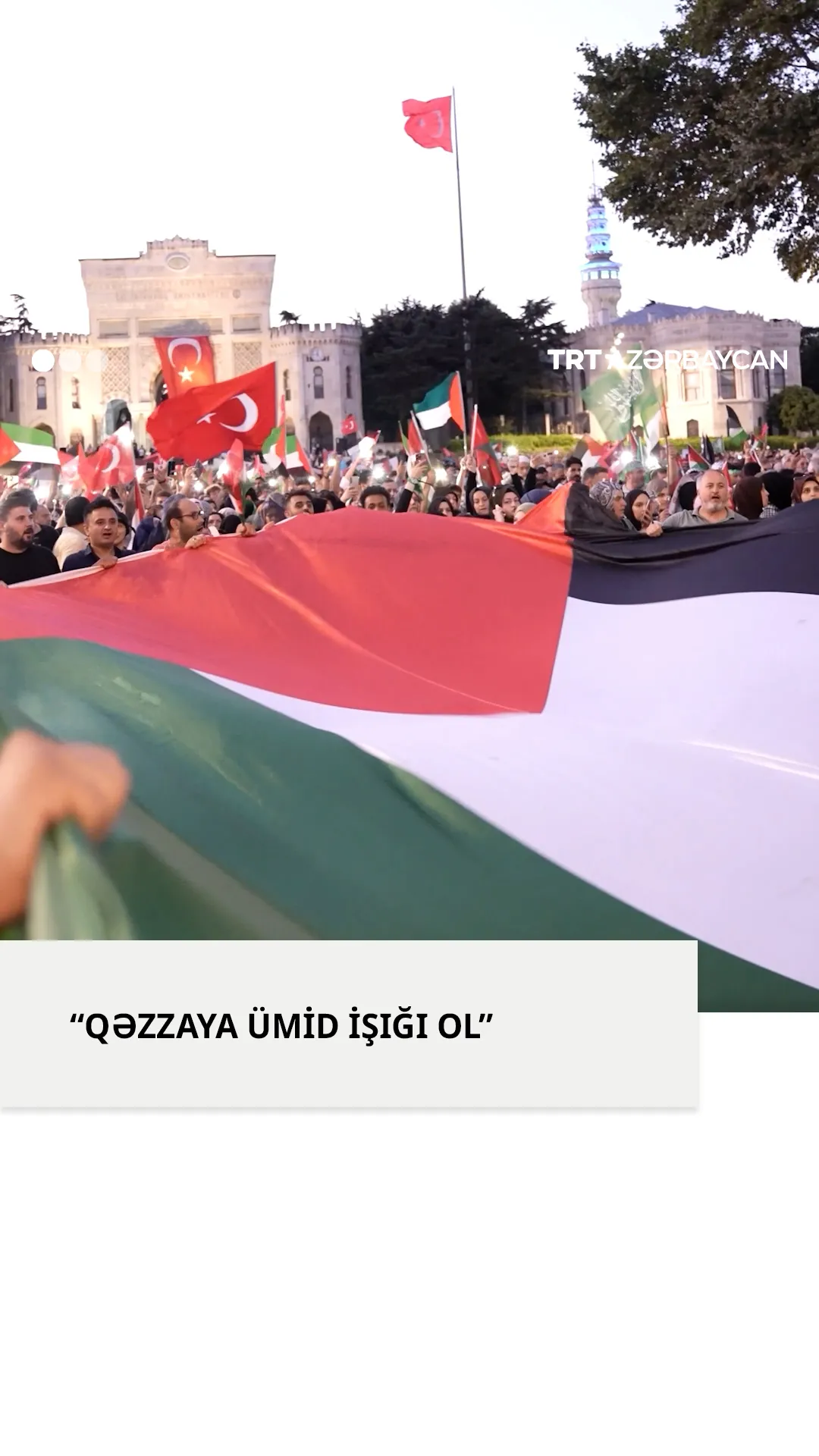 On minlərlə fələstin tərəfdarı etirazçı Qəzza ilə həmrəylik üçün İstanbulda yürüş keçirdi