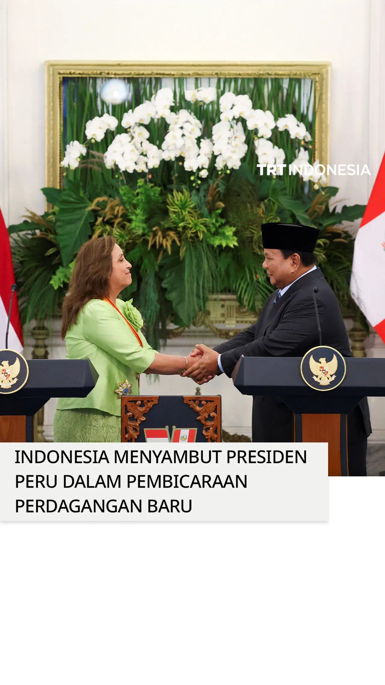 Presiden Indonesia menyambut Presiden Peru di Jakarta