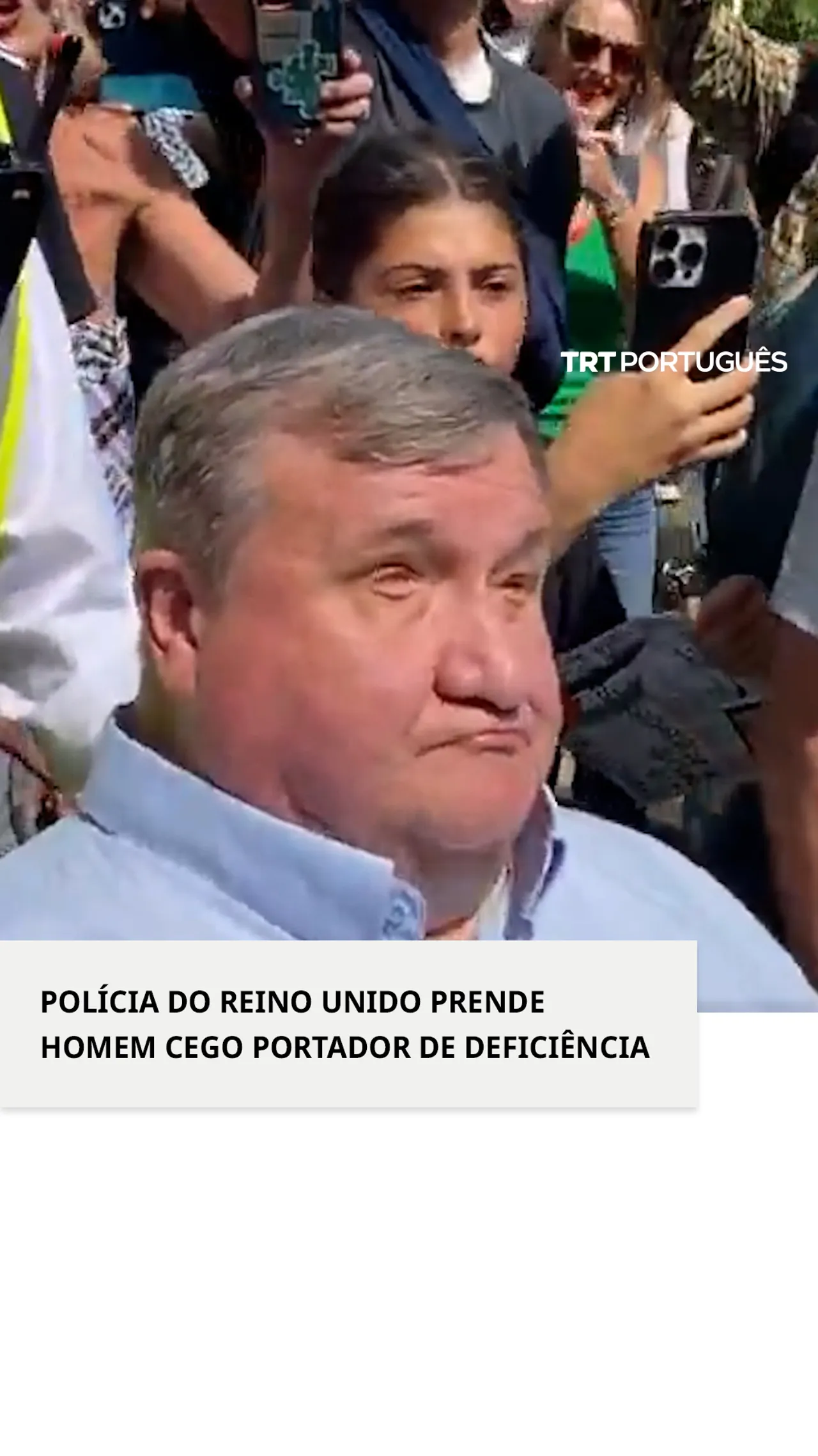 Polícia do Reino Unido deteve homem cego portador de deficiência durante manifestação pela Palestina