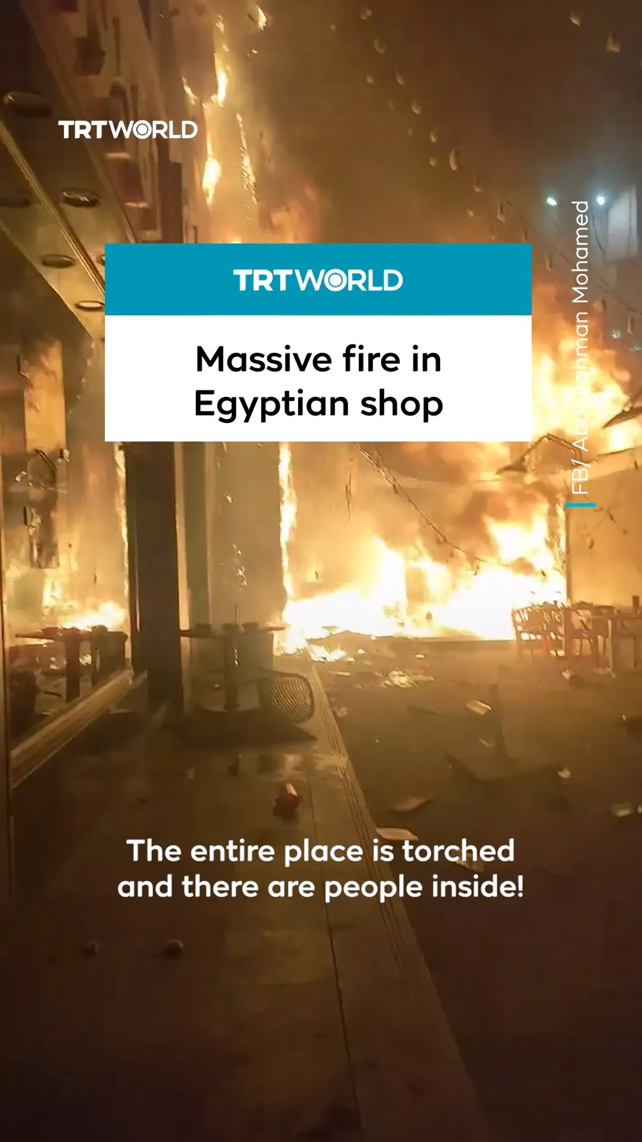 Massive fire breaks out in Egyptian shop