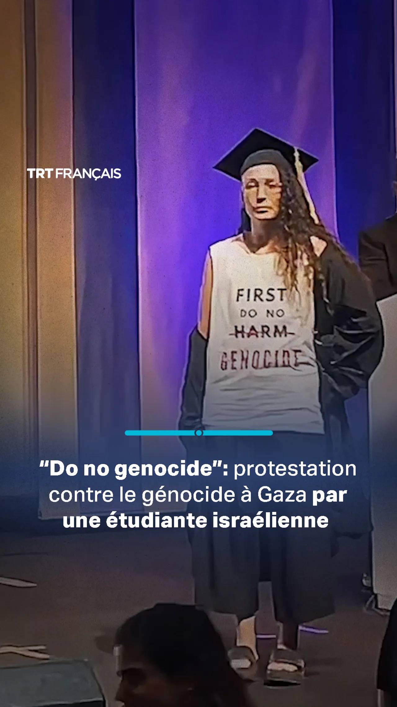 Une diplômée de l’Université de Tel Aviv proteste sur scène contre le génocide à Gaza