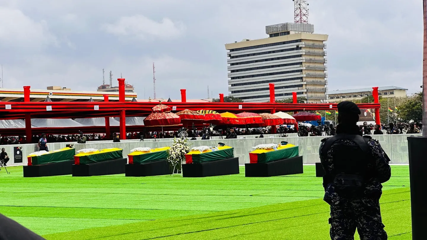 Ghana holds state funeral for officials killed in helicopter crash