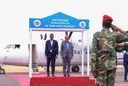 Madaxweynaha Soomaaliya Xasan Sheekh Maxamuud, oo gaaray magaalada Dhuusamareeb, caasimadda Galmudug