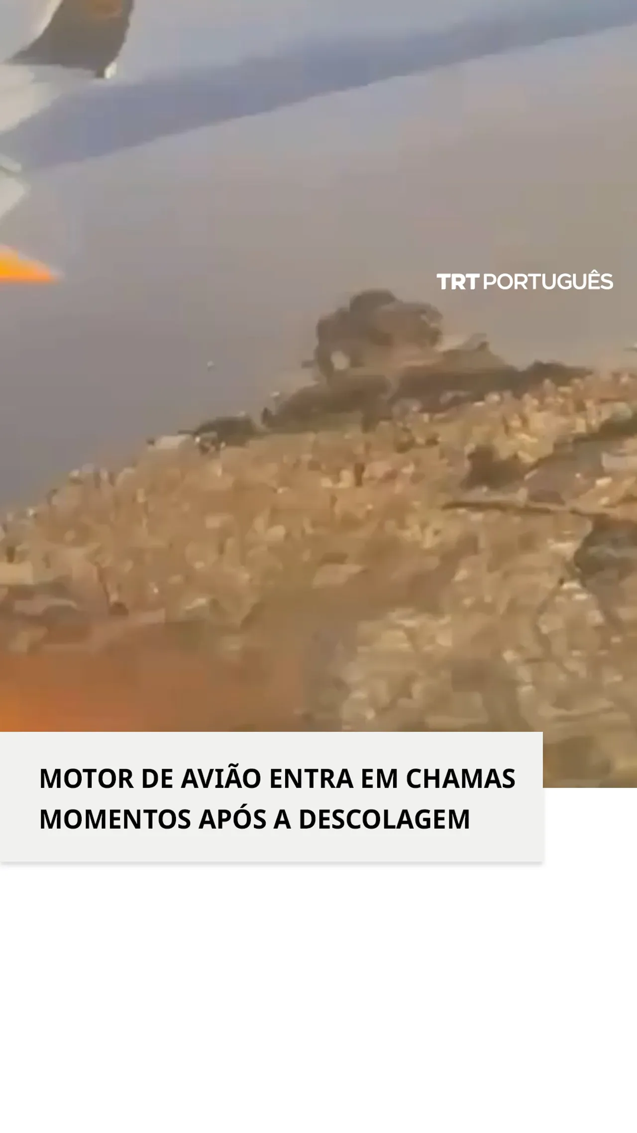 Motor de avião explode em chamas momentos após descolagem