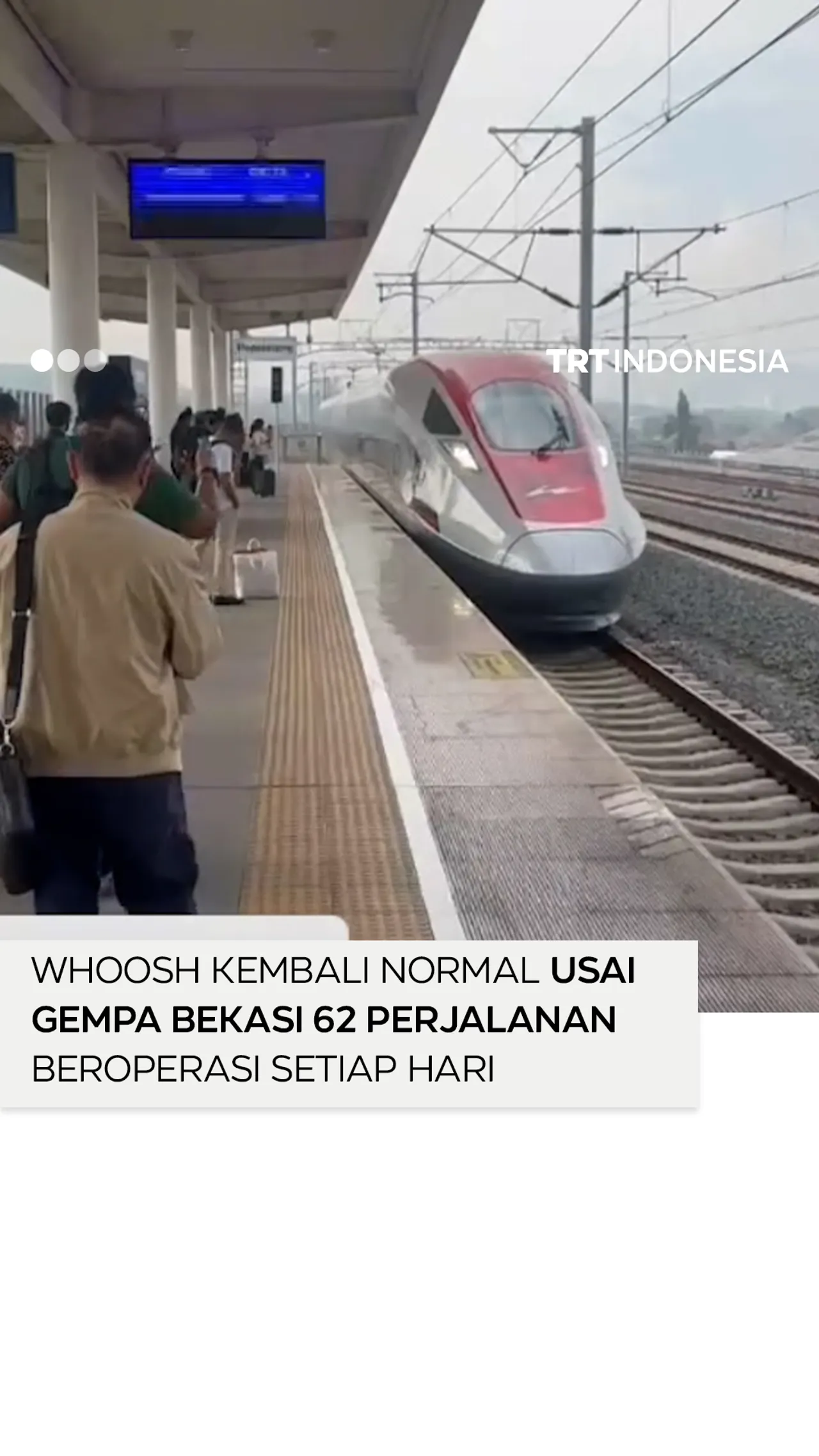 Whoosh kembali normal usai gempa Bekasi, 62 perjalanan beroperasi setiap hari