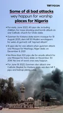 Some kain bad bad attacks don happun over di years for religious places for Nigeria